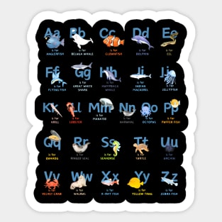 Alphabet Ocean Animals Lover Pre-K Kindergarten Teacher Sticker